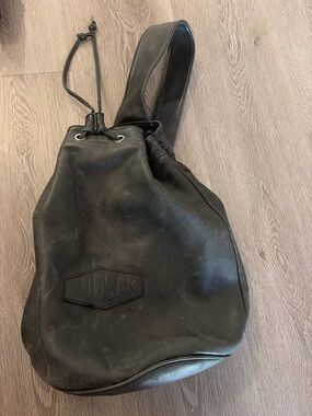 Rudsak vintage thick Black Leather Drawstring Sling Bag